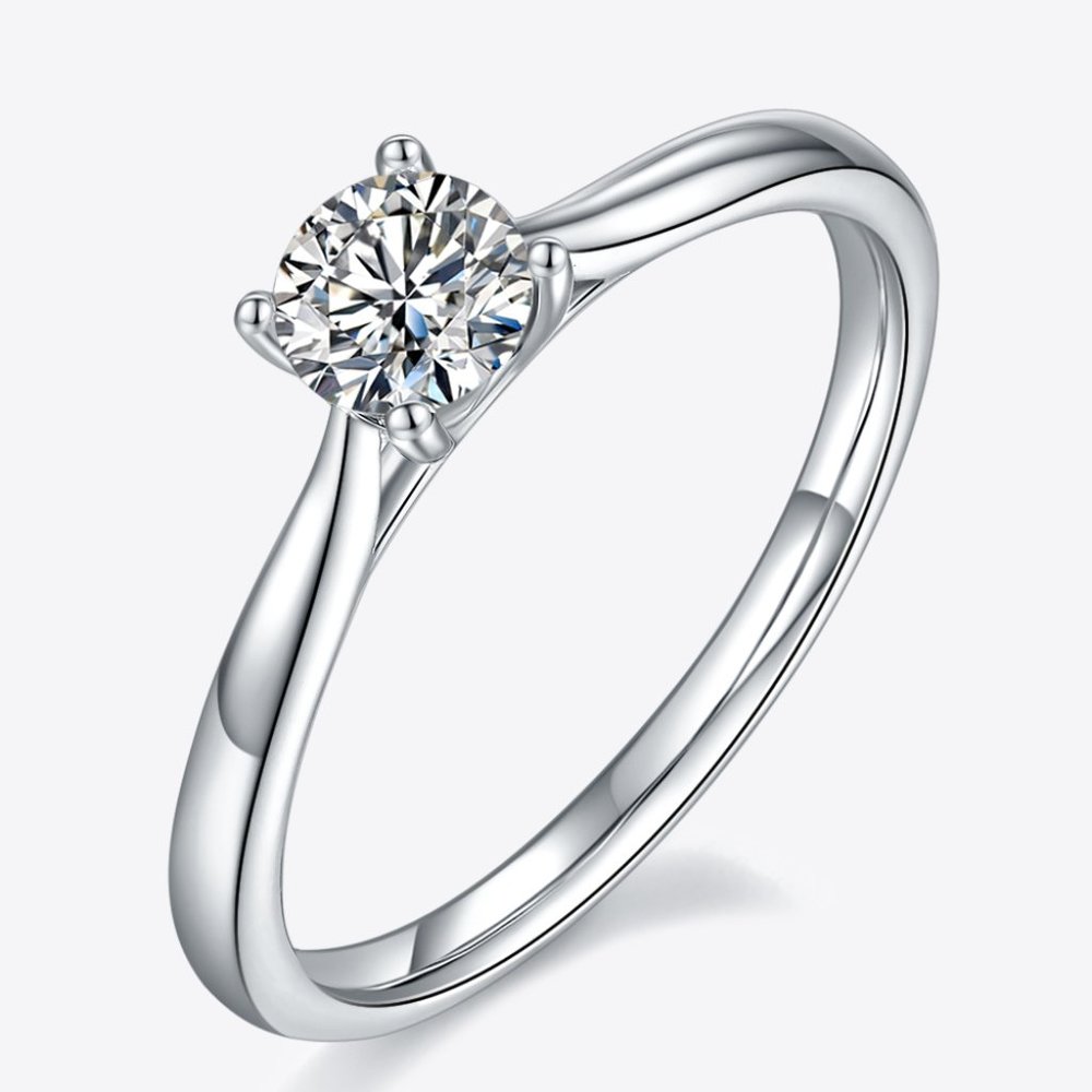 Moissanite 925 Sterling Silver Solitaire Ring